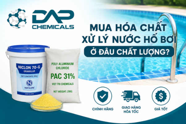 Mua hóa chất xử lý nước hồ bơi bị xanh ở đâu chất lượng?