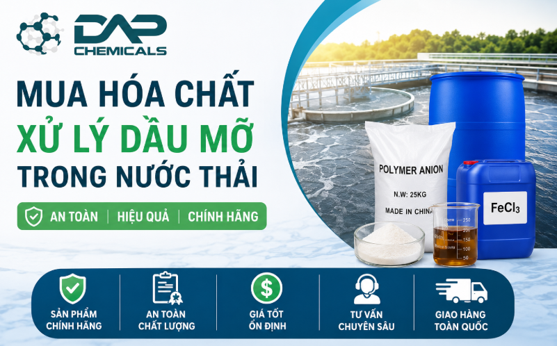 Mua hóa chất xử lý dầu mỡ trong nước thải an toàn ở đâu?