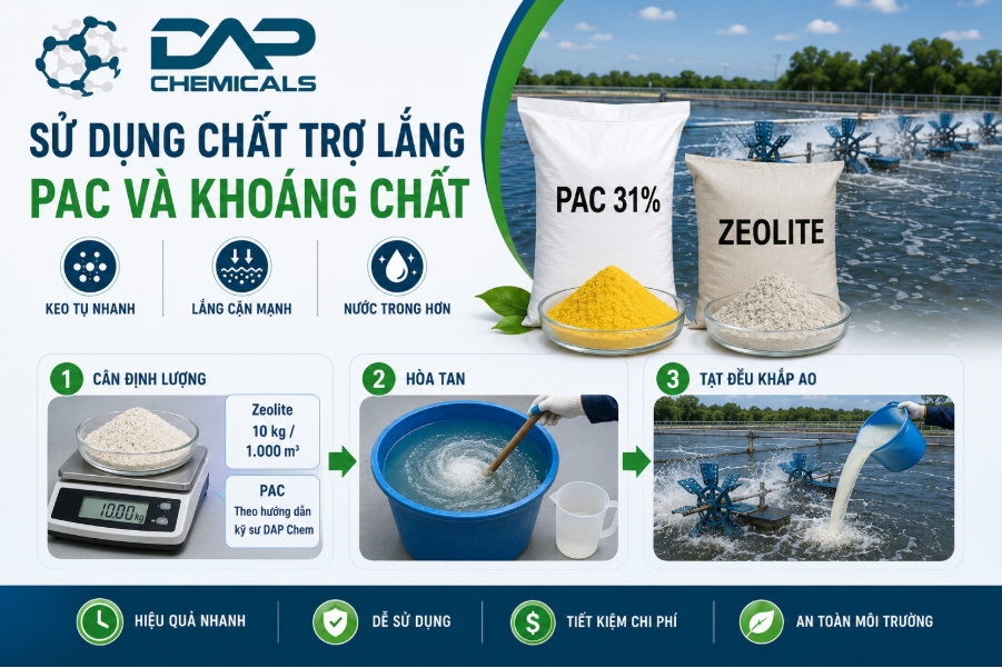 Sử dụng chất trợ lắng PAC và khoáng chất