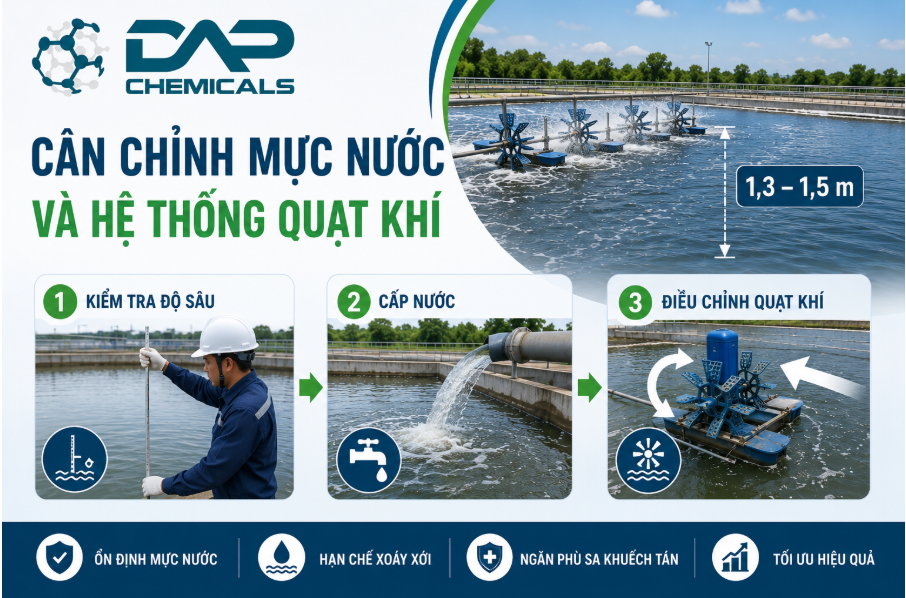 Cân chỉnh mực nước và hệ thống quạt khí
