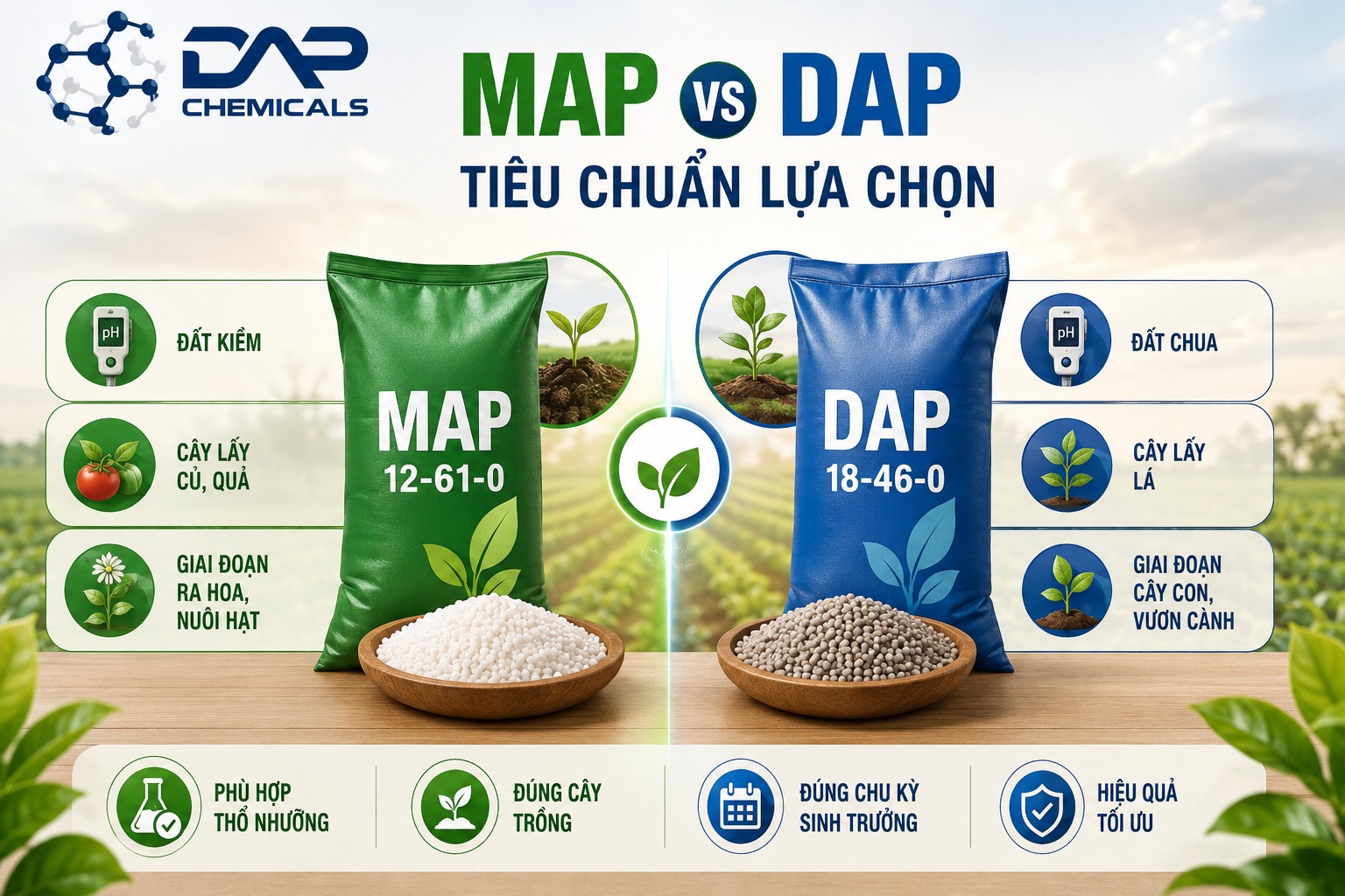 Tiêu chuẩn lựa chọn giữa phân MAP và DAP