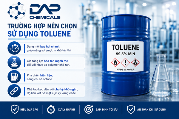 Khi nào nên ưu tiên lựa chọn sử dụng Toluene?